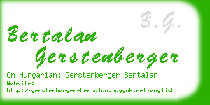 bertalan gerstenberger business card